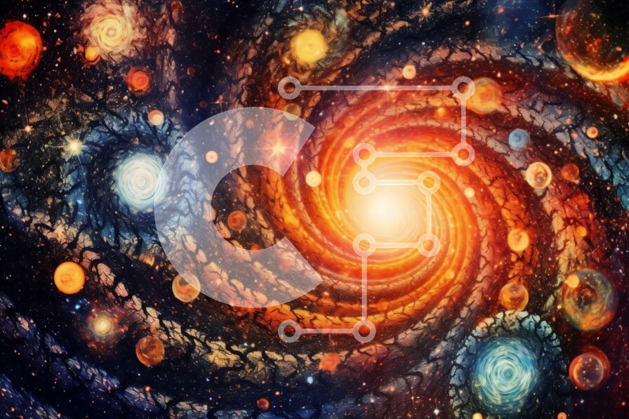 Intra Συλλεκτικό Ξύλινο Παζλ Plywood  4mm - Εκπληκτική εικόνα ενός στροβιλιζόμενου γαλαξία με φωτεινά αστέρια και νεφελώματα Σε Ξύλινο Κουτί - Διαστάσεις: 10x10 cm – 25 κομμάτια