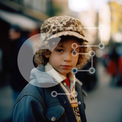 Intra Συλλεκτικό Ξύλινο Παζλ Plywood 4mm - Αγόρι στην οδό της πόλης που κοιτάζει στην απόσταση Σε Ξύλινο Κουτί - Διαστάσεις Puzzle: 10x10 cm – 25 κομμάτια - Image 1