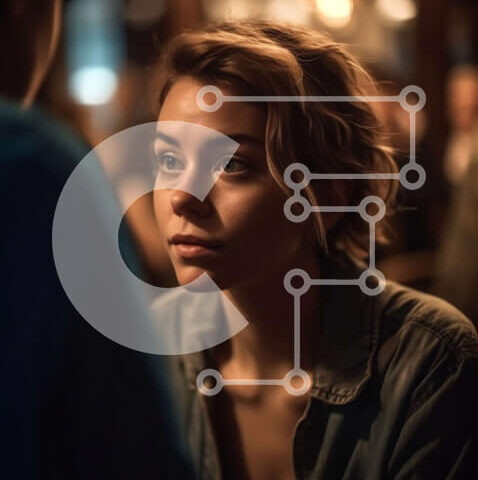 Intra Συλλεκτικό Ξύλινο Παζλ Plywood 4mm - Πορτρέτο μιας στοχαστικής νεαρής γυναίκας σε ένα αμυδρά φωτισμένο δωμάτιο Σε Ξύλινο Κουτί - Διαστάσεις Puzzle: 10x10 cm – 25 κομμάτια - Image 1