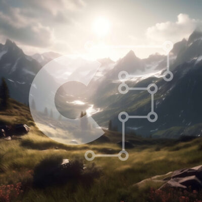 Intra Συλλεκτικό Ξύλινο Παζλ Plywood  4mm - Εκπληκτική θέα μιας ορεινής κοιλάδας με διάσπαρτους βράχους και χιονισμένα βουνά στο βάθος Σε Ξύλινο Κουτί - Διαστάσεις: 10x10 cm – 25 κομμάτια - Image 1