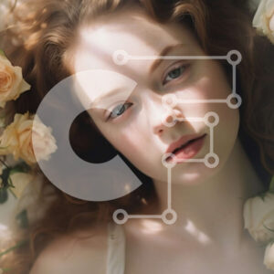 Intra Συλλεκτικό Ξύλινο Παζλ Plywood  4mm - Γαλήνιο πορτρέτο γυναίκας με λευκό φόρεμα στο κρεβάτι με τριαντάφυλλα Σε Ξύλινο Κουτί - Διαστάσεις Puzzle: 10x10 cm – 25 κομμάτια