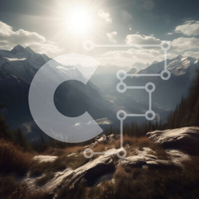 Intra Συλλεκτικό Ξύλινο Παζλ Plywood  4mm - Γαληνό τοπίο θέα μιας χιονισμένης οροσειράς Σε Ξύλινο Κουτί - Διαστάσεις: 10x10 cm – 25 κομμάτια - Image 1