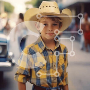 Intra Συλλεκτικό Ξύλινο Παζλ Plywood  4mm - Αξιολάτρευτη εικόνα ενός νεαρού αγοριού με καπέλο στο δρόμο Σε Ξύλινο Κουτί - Διαστάσεις Puzzle: 10x10 cm – 25 κομμάτια