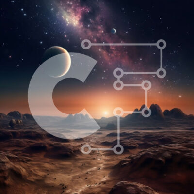 Intra Συλλεκτικό Ξύλινο Παζλ Plywood  4mm - Εικονογράφηση έρημο πλανητικό τοπίο με λαμπερό ήλιο Σε Ξύλινο Κουτί - Διαστάσεις Puzzle: 10x10 cm – 25 κομμάτια - Image 1