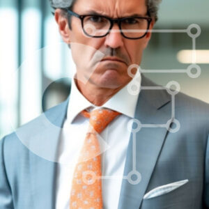 Intra Συλλεκτικό Ξύλινο Παζλ Plywood  4mm - Πορτρέτο ενός επαγγελματία άνδρα που κοιτάζει μακριά στην απόσταση Σε Ξύλινο Κουτί - Διαστάσεις Puzzle: 10x10 cm – 25 κομμάτια