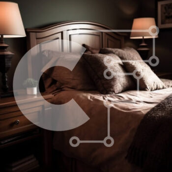 Intra Συλλεκτικό Ξύλινο Παζλ Plywood  4mm - Άνετο υπνοδωμάτιο με μεγάλο κρεβάτι και κομοδίνα Σε Ξύλινο Κουτί - Διαστάσεις Puzzle: 10x10 cm – 25 κομμάτια - Image 1