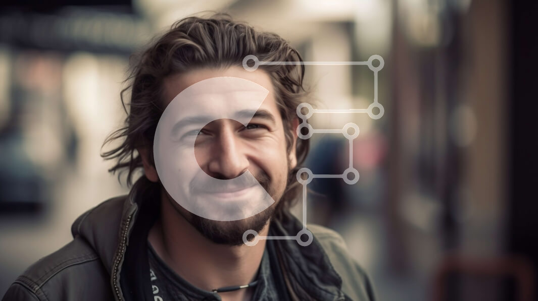 Intra Συλλεκτικό Ξύλινο Παζλ Plywood  4mm - Πορτρέτο ενός ευτυχισμένου γενειοφόρου άνδρα με μακριά μαλλιά Σε Ξύλινο Κουτί - Διαστάσεις Puzzle: 10x10 cm – 25 κομμάτια