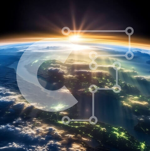 Intra Συλλεκτικό Ξύλινο Παζλ Plywood  4mm - Όμορφη εικόνα της γης από το διάστημα στην ανατολή του ηλίου Σε Ξύλινο Κουτί - Διαστάσεις Puzzle: 10x10 cm – 25 κομμάτια - Image 1