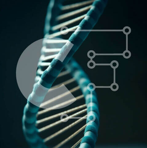 Intra Συλλεκτικό Ξύλινο Παζλ Plywood  4mm - Μια απεικόνιση της δομής διπλής έλικας DNA με αζωτούχες βάσεις Σε Ξύλινο Κουτί - Διαστάσεις Puzzle: 10x10 cm – 25 κομμάτια - Image 1