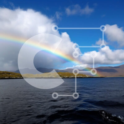 Intra Συλλεκτικό Ξύλινο Παζλ Plywood  4mm - Εκπληκτικό ουράνιο τόξο πάνω από ένα πανέμορφο τοπίο Σε Ξύλινο Κουτί - Διαστάσεις: 10x10 cm – 25 κομμάτια - Image 1