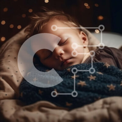 Intra Συλλεκτικό Ξύλινο Παζλ Plywood  4mm - Χαριτωμένη εικόνα ενός μωρού που κοιμάται με φόντο έναστρης νύχτας Σε Ξύλινο Κουτί - Διαστάσεις Puzzle: 10x10 cm – 25 κομμάτια - Image 1