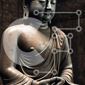 Intra Συλλεκτικό Ξύλινο Παζλ Plywood  4mm - Όμορφη εικόνα ενός καθιστού αγάλματος του Βούδα σε έναν ναό Σε Ξύλινο Κουτί - Διαστάσεις Puzzle: 10x10 cm – 25 κομμάτια