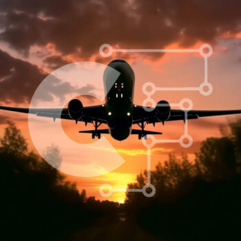 Intra Συλλεκτικό Ξύλινο Παζλ Plywood  4mm - Όμορφη εικόνα ενός επιβατικού τζετ που πετά στο ηλιοβασίλεμα Σε Ξύλινο Κουτί - Διαστάσεις Puzzle: 10x10 cm – 25 κομμάτια - Image 1