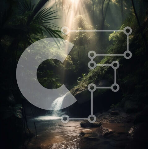 Intra Συλλεκτικό Ξύλινο Παζλ Plywood  4mm - Εκπληκτική εικόνα ενός καταρράκτη σε μια καταπράσινη ζούγκλα με το φως του ήλιου Σε Ξύλινο Κουτί - Διαστάσεις: 10x10 cm – 25 κομμάτια - Image 1