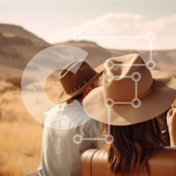 Intra Συλλεκτικό Ξύλινο Παζλ Plywood  4mm - Ευτυχισμένο ζευγάρι σε ένα φορτηγό στη μέση μιας ερήμου Σε Ξύλινο Κουτί - Διαστάσεις Puzzle: 10x10 cm – 25 κομμάτια - Image 1