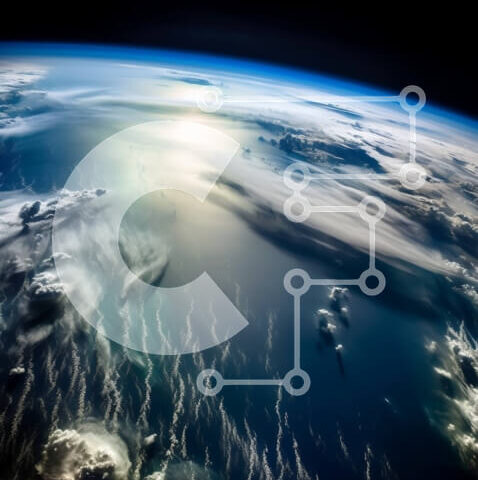 Intra Συλλεκτικό Ξύλινο Παζλ Plywood  4mm - Όμορφη εικόνα της Γης από το διάστημα με λευκά χνουδωτά σύννεφα και ακτίνες του ήλιου Σε Ξύλινο Κουτί - Διαστάσεις: 10x10 cm – 25 κομμάτια - Image 1