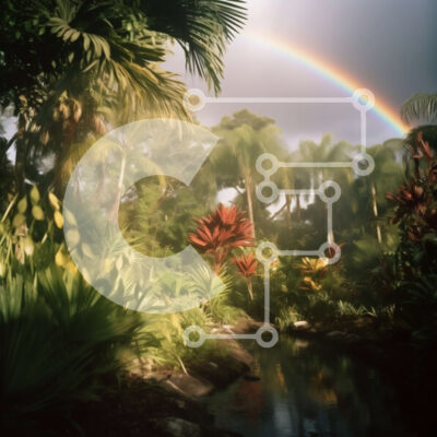 Intra Συλλεκτικό Ξύλινο Παζλ Plywood 4mm - Όμορφη εικόνα ενός καταπράσινου τροπικού δάσους με ποτάμι και ουράνιο τόξο Σε Ξύλινο Κουτί - Διαστάσεις: 10x10 cm – 25 κομμάτια - Image 1