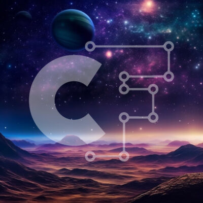 Intra Συλλεκτικό Ξύλινο Παζλ Plywood  4mm - Εκπληκτικό ψηφιακό έργο τέχνης ενός μωβ και ροζ νεφελώματος με επίγειους πλανήτες Σε Ξύλινο Κουτί - Διαστάσεις Puzzle: 10x10 cm – 25 κομμάτια - Image 1