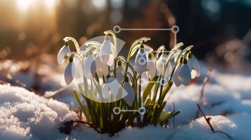 Intra Συλλεκτικό Ξύλινο Παζλ Plywood  4mm - Όμορφη εικόνα των χιονοσταλίδων που μεγαλώνουν στο χιόνι μια ηλιόλουστη μέρα Σε Ξύλινο Κουτί - Διαστάσεις: 10x10 cm – 25 κομμάτια