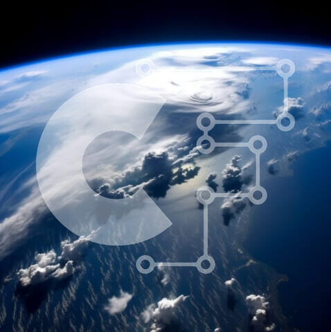 Intra Συλλεκτικό Ξύλινο Παζλ Plywood 4mm - Αεροφωτογραφία της Γης από το Διάστημα με Λευκά Αφράτα Σύννεφα Σε Ξύλινο Κουτί - Διαστάσεις Puzzle: 10x10 cm – 25 κομμάτια - Image 1