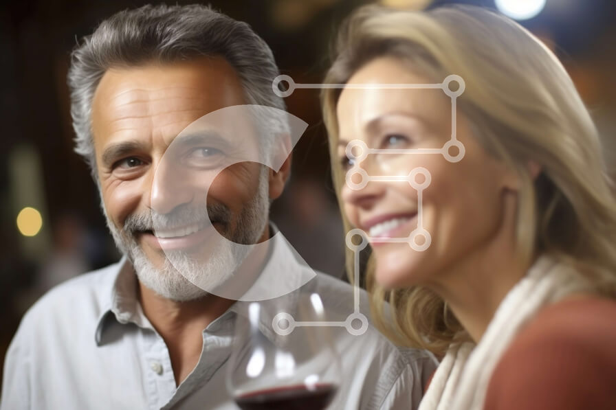 Intra Συλλεκτικό Ξύλινο Παζλ Plywood  4mm - Ρομαντική βραδιά ραντεβού σε ένα εστιατόριο Σε Ξύλινο Κουτί - Διαστάσεις Puzzle: 10x10 cm – 25 κομμάτια