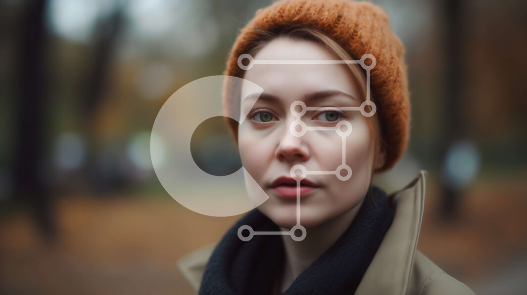 Intra Συλλεκτικό Ξύλινο Παζλ Plywood  4mm - Κομψή γυναίκα με καφέ φασόλι και μαύρο σακάκι που στέκεται σε ένα πάρκο Σε Ξύλινο Κουτί - Διαστάσεις Puzzle: 10x10 cm – 25 κομμάτια