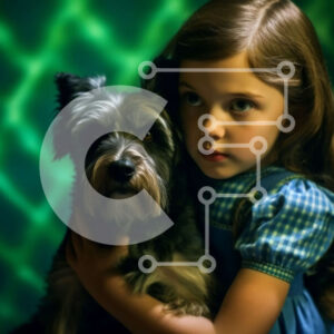 Intra Συλλεκτικό Ξύλινο Παζλ Plywood  4mm - Αξιολάτρευτη εικόνα ενός κοριτσιού που κρατά ένα μικρό σκυλί Σε Ξύλινο Κουτί - Διαστάσεις Puzzle: 10x10 cm – 25 κομμάτια