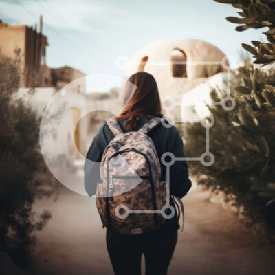 Intra Συλλεκτικό Ξύλινο Παζλ Plywood  4mm - Περίπατος στη φύση με σακίδιο παραλλαγής και εξοπλισμό πεζοπορίας Σε Ξύλινο Κουτί - Διαστάσεις: 10x10 cm – 25 κομμάτια - Image 1