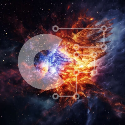 Intra Συλλεκτικό Ξύλινο Παζλ Plywood 4mm - Πολύχρωμη έκρηξη στο διάστημα με αστέρια Σε Ξύλινο Κουτί - Διαστάσεις: 10x10 cm – 25 κομμάτια - Image 1