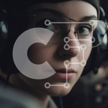 Intra Συλλεκτικό Ξύλινο Παζλ Plywood  4mm - Σοβαρή γυναίκα στο πιλοτήριο αεροπλάνου που κοιτάζει έξω από το παράθυρο Σε Ξύλινο Κουτί - Διαστάσεις Puzzle: 10x10 cm – 25 κομμάτια - Image 1