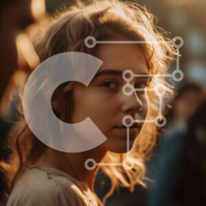 Intra Συλλεκτικό Ξύλινο Παζλ Plywood  4mm - Όμορφο πορτρέτο μιας νεαρής γυναίκας με σγουρά μαλλιά Σε Ξύλινο Κουτί - Διαστάσεις Puzzle: 10x10 cm – 25 κομμάτια