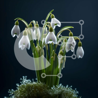 Intra Συλλεκτικό Ξύλινο Παζλ Plywood  4mm - Όμορφη εικόνα των Snowdrops σε ποώδη επιφάνεια Σε Ξύλινο Κουτί - Διαστάσεις: 10x10 cm – 25 κομμάτια - Image 1