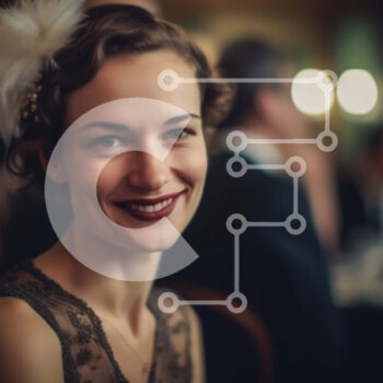 Intra Συλλεκτικό Ξύλινο Παζλ Plywood  4mm - Όμορφη γυναίκα με επίσημη ενδυμασία με άσπρο φτερωτό κάλυμμα κεφαλής Σε Ξύλινο Κουτί - Διαστάσεις Puzzle: 10x10 cm – 25 κομμάτια - Image 1