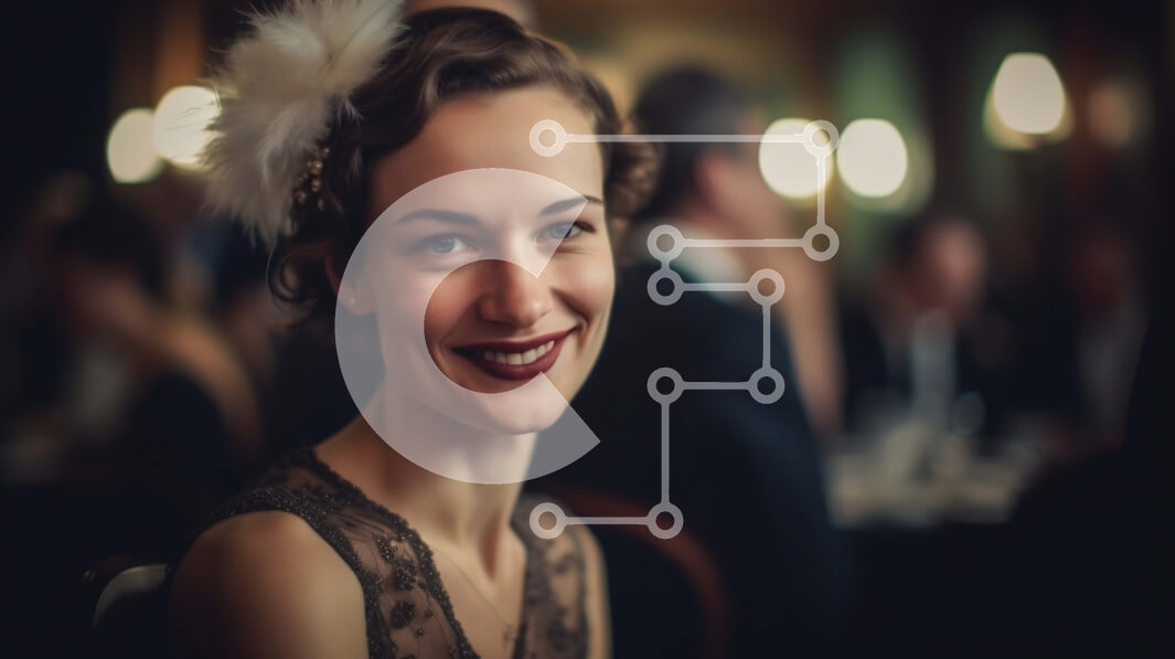 Intra Συλλεκτικό Ξύλινο Παζλ Plywood  4mm - Όμορφη γυναίκα με επίσημη ενδυμασία με άσπρο φτερωτό κάλυμμα κεφαλής Σε Ξύλινο Κουτί - Διαστάσεις Puzzle: 10x10 cm – 25 κομμάτια