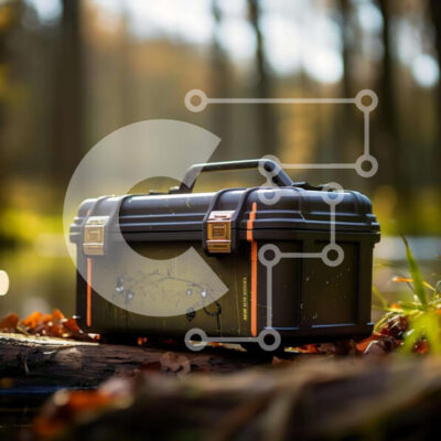 Intra Συλλεκτικό Ξύλινο Παζλ Plywood 4mm - Μαύρη βαλίτσα στο δάσος Σε Ξύλινο Κουτί - Διαστάσεις: 10x10 cm – 25 κομμάτια - Image 1