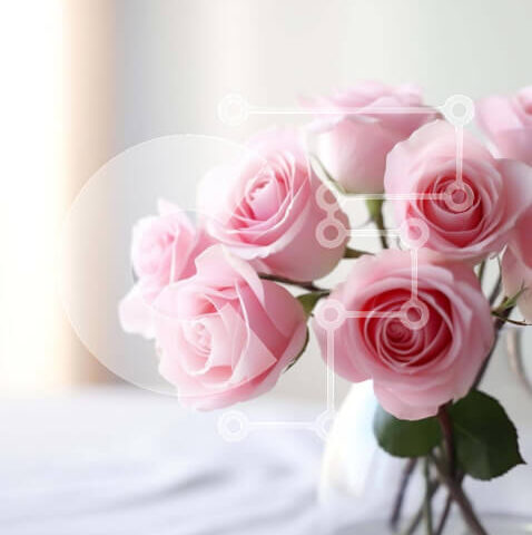 Intra Συλλεκτικό Ξύλινο Παζλ Plywood  4mm - Ροζ τριαντάφυλλα σε διαφανές γυάλινο βάζο για αγάπη και εκτίμηση Σε Ξύλινο Κουτί - Διαστάσεις Puzzle: 10x10 cm – 25 κομμάτια - Image 1