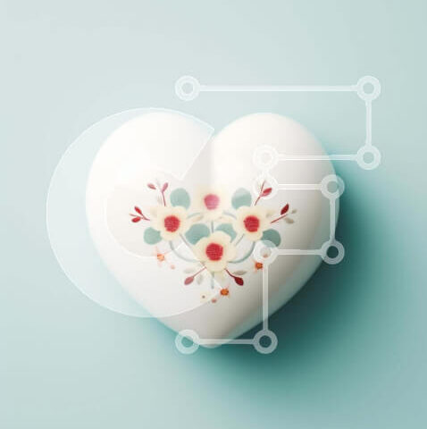 Intra Συλλεκτικό Ξύλινο Παζλ Plywood 4mm - Κουτί με λουλούδια σε σχήμα καρδιάς Σε Ξύλινο Κουτί - Διαστάσεις: 10x10 cm – 25 κομμάτια - Image 1