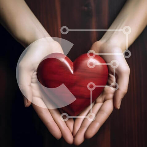 Intra Συλλεκτικό Ξύλινο Παζλ Plywood 4mm - Χέρια που κρατούν μια κόκκινη καρδιά Σε Ξύλινο Κουτί - Διαστάσεις Puzzle: 10x10 cm – 25 κομμάτια - Image 1