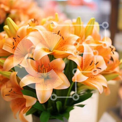 Intra Συλλεκτικό Ξύλινο Παζλ Plywood  4mm - Βάζο με πορτοκαλί λουλούδια στην οθόνη του καταστήματος Σε Ξύλινο Κουτί - Διαστάσεις Puzzle: 10x10 cm – 25 κομμάτια - Image 1