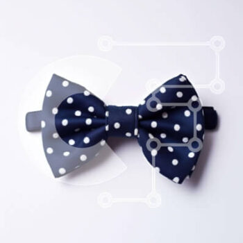 Intra Συλλεκτικό Ξύλινο Παζλ Plywood  4mm - Μπλε παπιγιόν με λευκές πουά σε λευκό φόντο Σε Ξύλινο Κουτί - Διαστάσεις Puzzle: 10x10 cm – 25 κομμάτια - Image 1