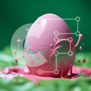 Intra Συλλεκτικό Ξύλινο Παζλ Plywood  4mm - Ροζ πασχαλινό αυγό με πράσινα φύλλα Σε Ξύλινο Κουτί - Διαστάσεις Puzzle: 10x10 cm – 25 κομμάτια - Image 1