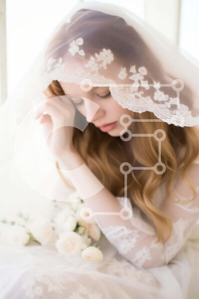 Intra Συλλεκτικό Ξύλινο Παζλ Plywood  4mm - Κομψή νύφη με λευκό νυφικό και πέπλο Σε Ξύλινο Κουτί - Διαστάσεις Puzzle: 10x10 cm – 25 κομμάτια