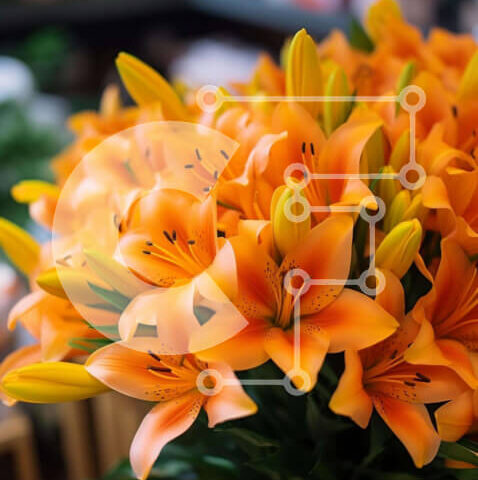 Intra Συλλεκτικό Ξύλινο Παζλ Plywood  4mm - Πορτοκαλί ανθοσύνθεση σε βάζο στο τραπέζι Σε Ξύλινο Κουτί - Διαστάσεις: 10x10 cm – 25 κομμάτια - Image 1