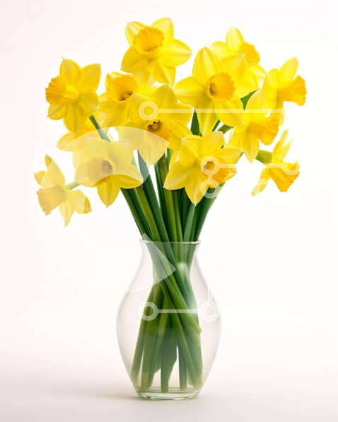 Intra Συλλεκτικό Ξύλινο Παζλ Plywood  4mm - Κίτρινοι Νάρκισσοι σε διαυγές βάζο Σε Ξύλινο Κουτί - Διαστάσεις: 10x10 cm – 25 κομμάτια