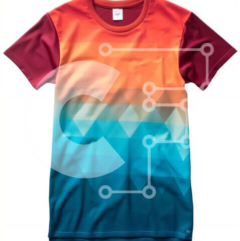 Intra Συλλεκτικό Ξύλινο Παζλ Plywood  4mm - Ζωντανό και δυναμικό γεωμετρικό μοτίβο σε μπλουζάκι Σε Ξύλινο Κουτί - Διαστάσεις Puzzle: 10x10 cm – 25 κομμάτια - Image 1