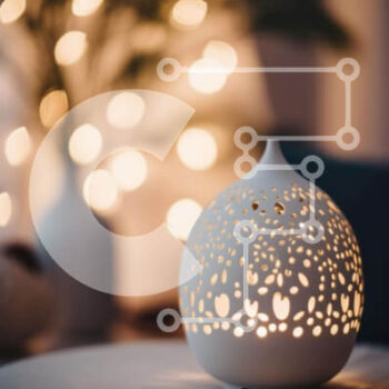 Intra Συλλεκτικό Ξύλινο Παζλ Plywood  4mm - Λευκός διαχύτης στο τραπέζι με φώτα Σε Ξύλινο Κουτί - Διαστάσεις Puzzle: 10x10 cm – 25 κομμάτια - Image 1