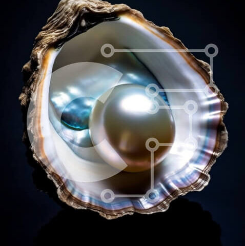 Intra Συλλεκτικό Ξύλινο Παζλ Plywood  4mm - Εκπληκτική εικόνα ενός μαργαριταριού μέσα σε ένα κέλυφος στρειδιού Σε Ξύλινο Κουτί - Διαστάσεις Puzzle: 10x10 cm – 25 κομμάτια - Image 1