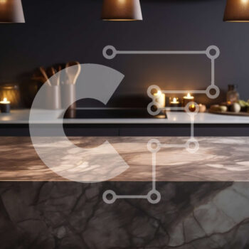 Intra Συλλεκτικό Ξύλινο Παζλ Plywood  4mm - Μαρμάρινος πάγκος κουζίνας με κρεμαστά φωτιστικά Σε Ξύλινο Κουτί - Διαστάσεις Puzzle: 10x10 cm – 25 κομμάτια - Image 1