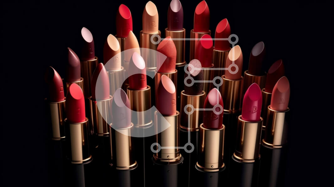 Intra Συλλεκτικό Ξύλινο Παζλ Plywood  4mm - Κομψή διάταξη κραγιόν σε μαύρο φόντο Σε Ξύλινο Κουτί - Διαστάσεις Puzzle: 10x10 cm – 25 κομμάτια