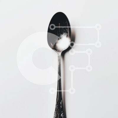 Intra Συλλεκτικό Ξύλινο Παζλ Plywood  4mm - Καλοδιατηρημένο ασημένιο κουτάλι σε λευκό τραπέζι Σε Ξύλινο Κουτί - Διαστάσεις: 10x10 cm – 25 κομμάτια - Image 1